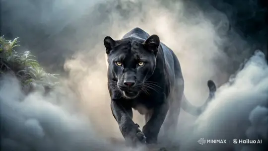 Black Panther in Fog: A Study in Tension and Grace – AI Generated Video | Hailuo AI