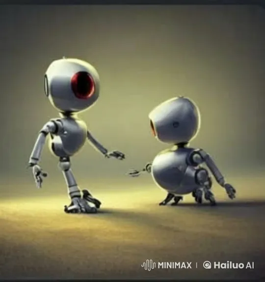 Robots Engage in Surprising Animated Interaction – AI Generated Video | Hailuo AI