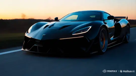 Luxury Supercar Showcases Power and Elegance on the German Autobahn – AI Generated Video | Hailuo AI