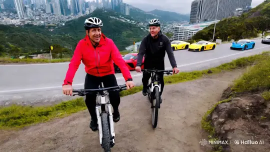 Aesthetic Cycling Journey of Two Men in Bogota – AI Generated Video | Hailuo AI