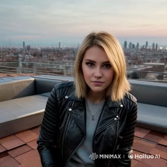 Young Woman Reflects on Rooftop at Dusk – AI Generated Video | Hailuo AI