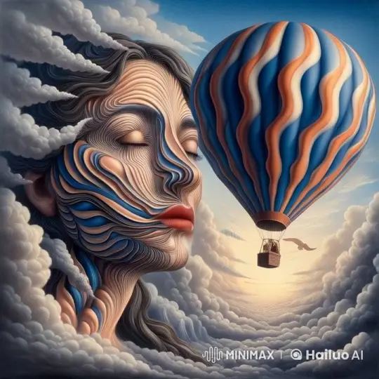 Surreal Cloudscape with Animated Hot-Air Balloon – AI Generated Video | Hailuo AI