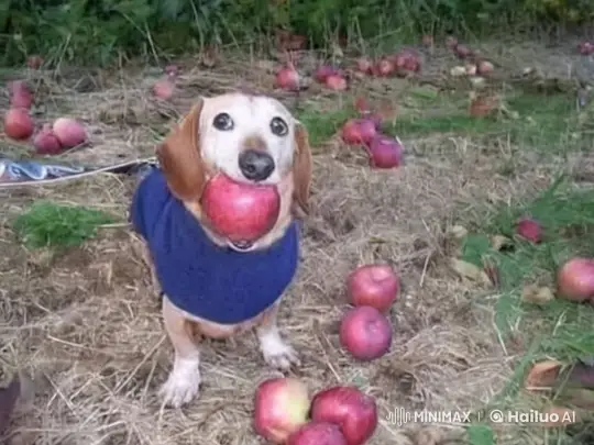 Dog Levitates to the Moon with Apple – AI Generated Video | Hailuo AI