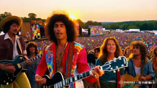 Woodstock Concert Movie: A Vivid Capture of 1969's Iconic Festival – AI Generated Video | Hailuo AI