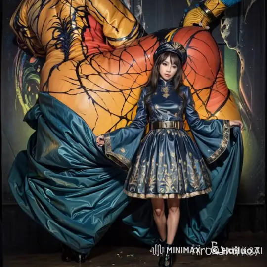 Elegant Dance Performance in Ornate Navy Blue Dress – AI Generated Video | Hailuo AI