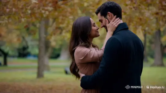 Couple Embraces in Autumn Park with Aesthetic Grace – AI Generated Video | Hailuo AI