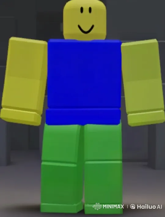 Blocky Yellow Character in Dimly Lit Room – AI Generated Video | Hailuo AI