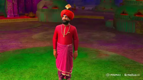 Man with Red Turban Envisions Ideas in Pixar-Inspired Short – AI Generated Video | Hailuo AI