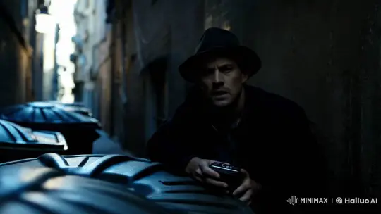 Carlos in Shadows: Mysterious Encounter in Alley – AI Generated Video | Hailuo AI