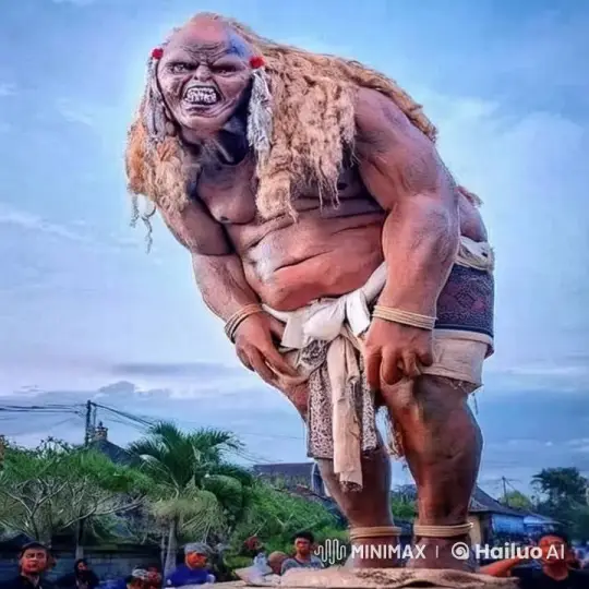 Monstrous Figure Stands in Outdoor Setting with Onlookers – AI Generated Video | Hailuo AI