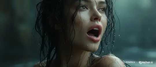 Woman in Awe Under Rainfall with Live2D Animation – AI Generated Video | Hailuo AI