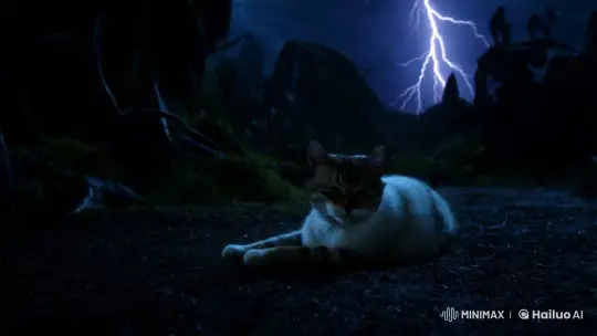 Feral Tabby Playfully Rolls in Stormy Mood – AI Generated Video | Hailuo AI