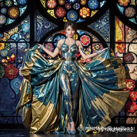 Exquisite Dancer in Stained Glass Room – AI Generated Video | Hailuo AI