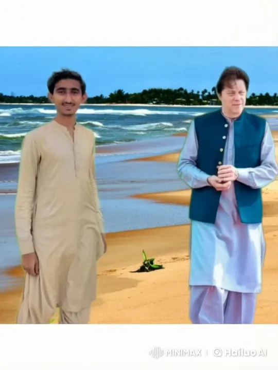 Traditional Attire Embrace on a Sunny Beach – AI Generated Video | Hailuo AI