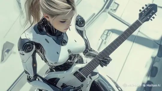 Futuristic Robot Guitarist in Live2D Animation – AI Generated Video | Hailuo AI