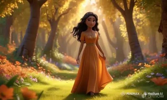 Enchanted Woman Conjures Book Circle in Sunlit Forest – AI Generated Video | Hailuo AI