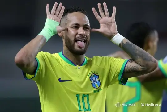 Brazilian Footballer Showcases Playful Spirit with Dribbling Hints – AI Generated Video | Hailuo AI