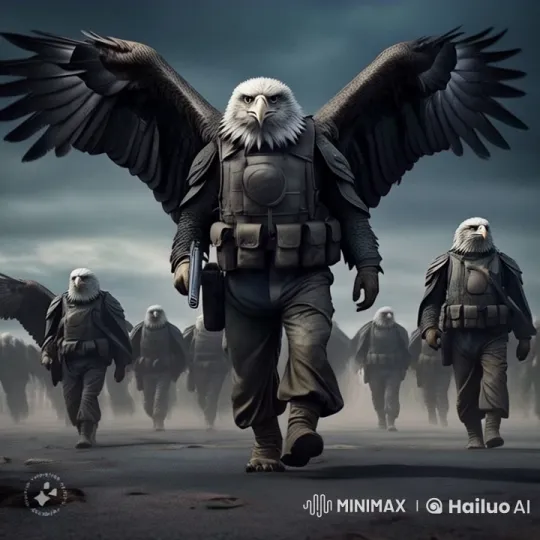 Eagle Army Marches in Desolate Military Formation – AI Generated Video | Hailuo AI