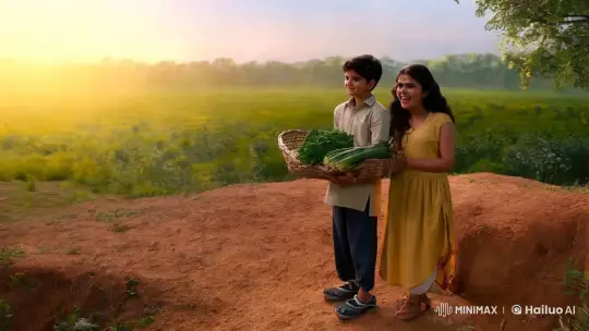 The Story of Shide and Bano is a visually captivating film that follows the adventures of a young boy, Shide, and his friend Bano in a village setting. The story unfolds with the announcement of a treasure hunt at the village fair by the landlord, Chaudh. – AI Generated Video | Hailuo AI
