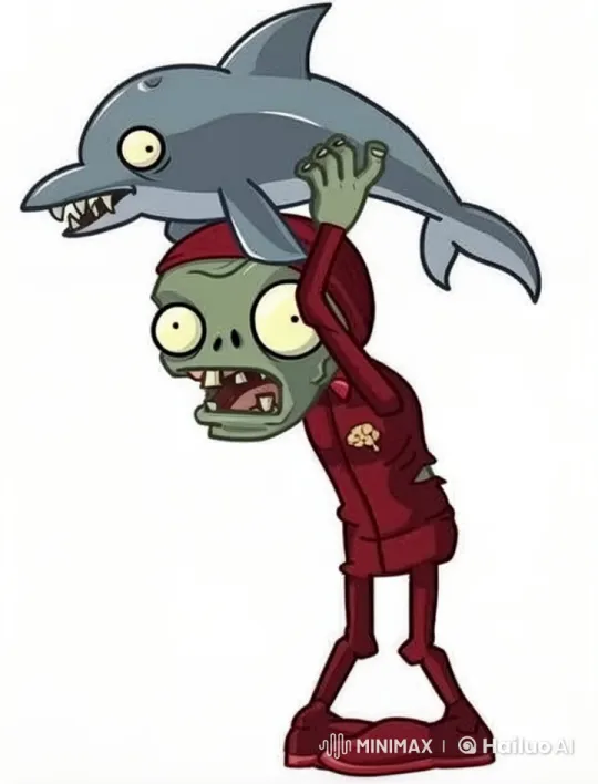 Zombie Throws Live Dolphin in Live2D Animation – AI Generated Video | Hailuo AI