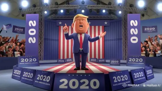 Animated Caricature Man Giving Speech to Cheering Crowd – AI Generated Video | Hailuo AI