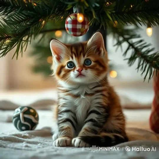 Animated Christmas Kitten 'Detonates' Bomb, Gets Silly Surprise – AI Generated Video | Hailuo AI