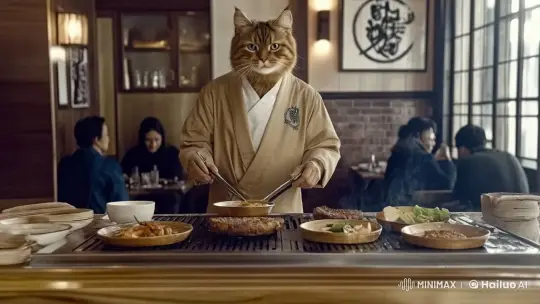 Cat Chef Cooks with Finesse in Live2D Video – AI Generated Video | Hailuo AI