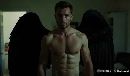 Mysterious Man with Wings Extends Help in Dim Light – AI Generated Video | Hailuo AI