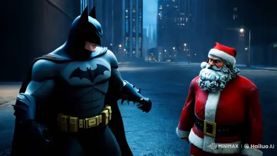 Batman vs. Grim Santa in Gotham's Dark Alley – AI Generated Video | Hailuo AI