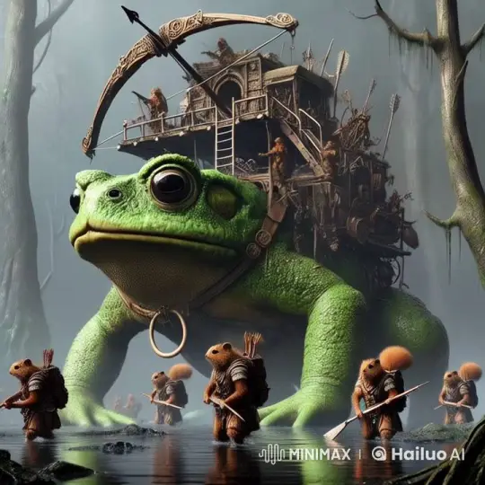 Frogback Patrol with Watchtower Crossbow Defense – AI Generated Video | Hailuo AI