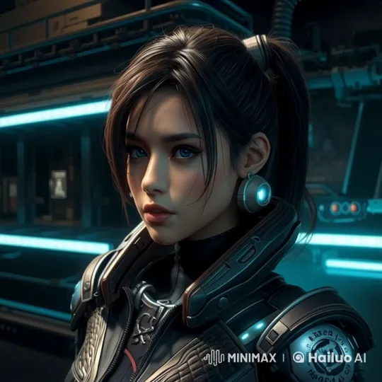 Futuristic Girl in High-Tech Facility Expresses Embarrassment – AI Generated Video | Hailuo AI