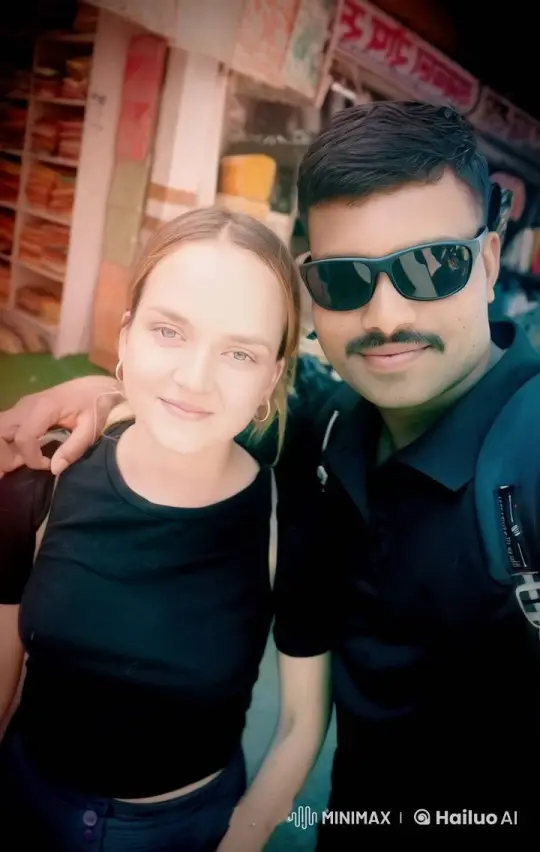 Affectionate Couple Sharing a Moment in Vibrant Market – AI Generated Video | Hailuo AI