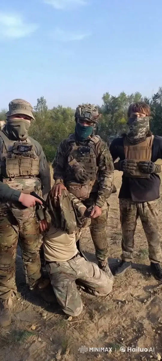 Soldiers Aggressively Assault Kneeling Captive – AI Generated Video | Hailuo AI