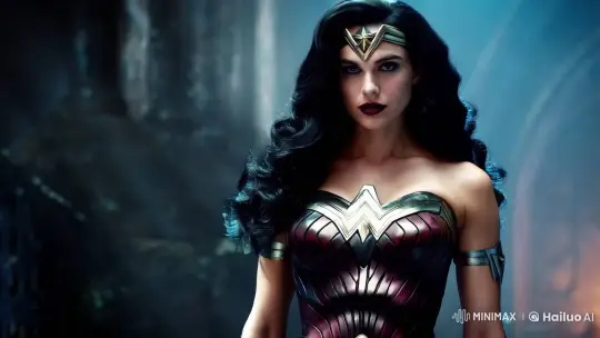 Gothic-Inspired Wonder Woman in Ethereal Black Lace – AI Generated Video | Hailuo AI