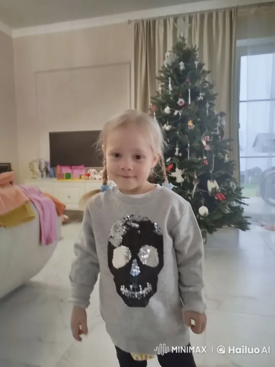 Girl and Dog Enjoy Christmas Cheer with Guitar – AI Generated Video | Hailuo AI
