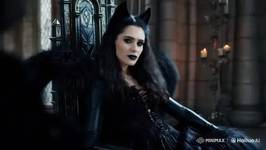 Mysterious Woman in Gothic Throne Room – AI Generated Video | Hailuo AI