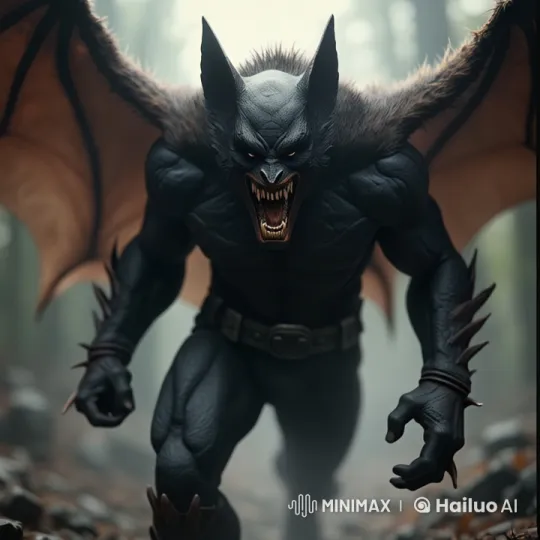 Bat-like Creature Advances Through Foggy Forest in Live2D Animation – AI Generated Video | Hailuo AI