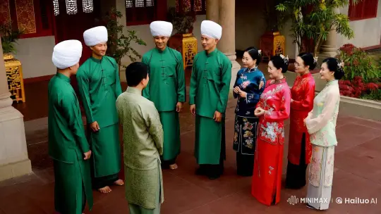 Cultural Harmony: Malay and Chinese Traditional Exchange – AI Generated Video | Hailuo AI