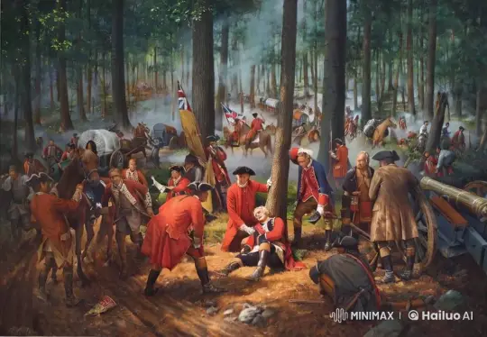 Historic Battle Scene: Soldiers in Red Uniforms Amidst Chaos – AI Generated Video | Hailuo AI