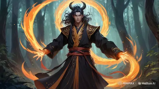 Mystical Forest: Live2D Animated Character with Fiery Powers – AI Generated Video | Hailuo AI