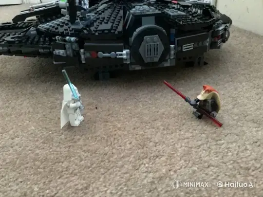 LEGO Lightsaber Duel on Carpeted Floor – AI Generated Video | Hailuo AI