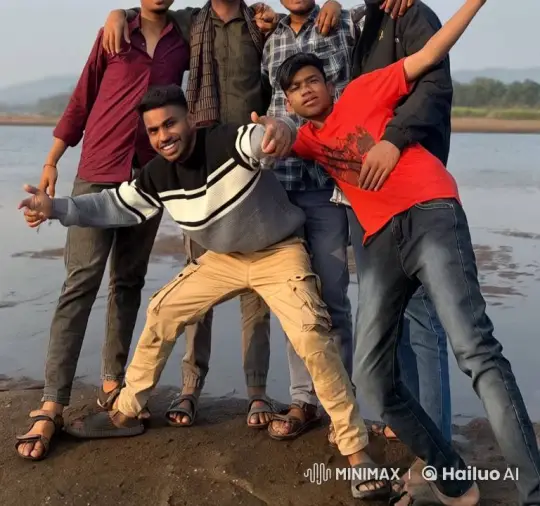 Friends Enjoy Playful Argument by Water's Edge – AI Generated Video | Hailuo AI