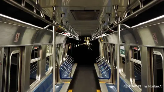 Empty Subway Car Aesthetic with Oncoming Train – AI Generated Video | Hailuo AI