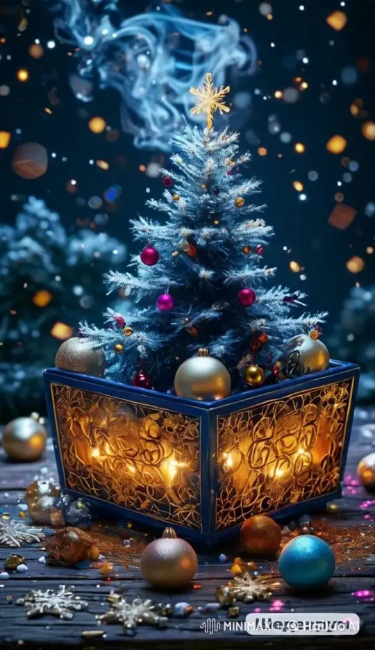 Magical Animated Christmas Tree with Enchanting Glitter and Swirls – AI Generated Video | Hailuo AI