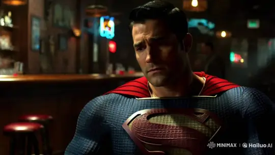 Superman's Solitude: A Bar Scene of Vulnerability – AI Generated Video | Hailuo AI