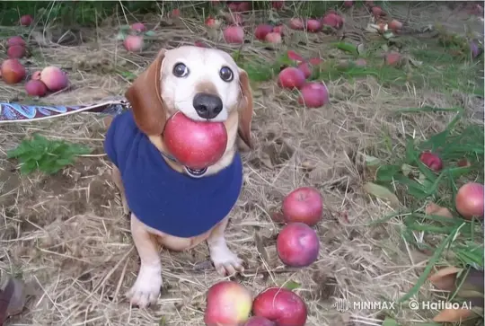 Snoop Dogg and Dancing Dog Entertain in Apple Orchard – AI Generated Video | Hailuo AI