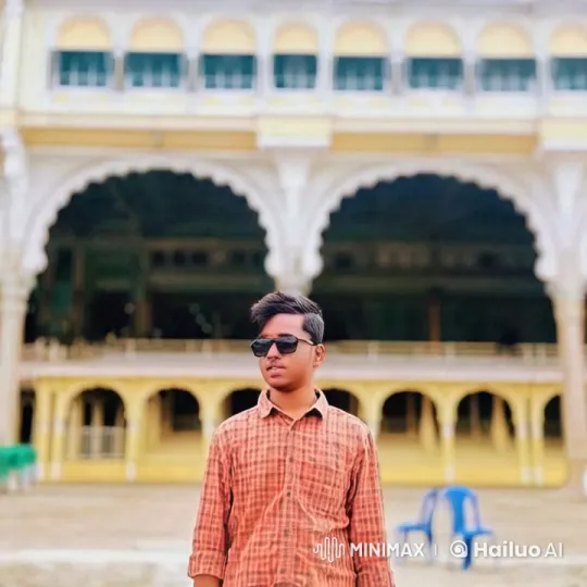 Young Man Meets Friend in Front of Ornate Building – AI Generated Video | Hailuo AI