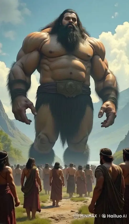 Giant Addresses Crowd in Live2D Epic Valley Scene – AI Generated Video | Hailuo AI