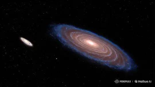 Milky Way and Andromeda Galaxies Collision Simulation – AI Generated Video | Hailuo AI