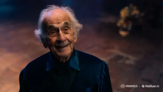 Elderly Man Unmasks to Reveal Emma Roberts – AI Generated Video | Hailuo AI